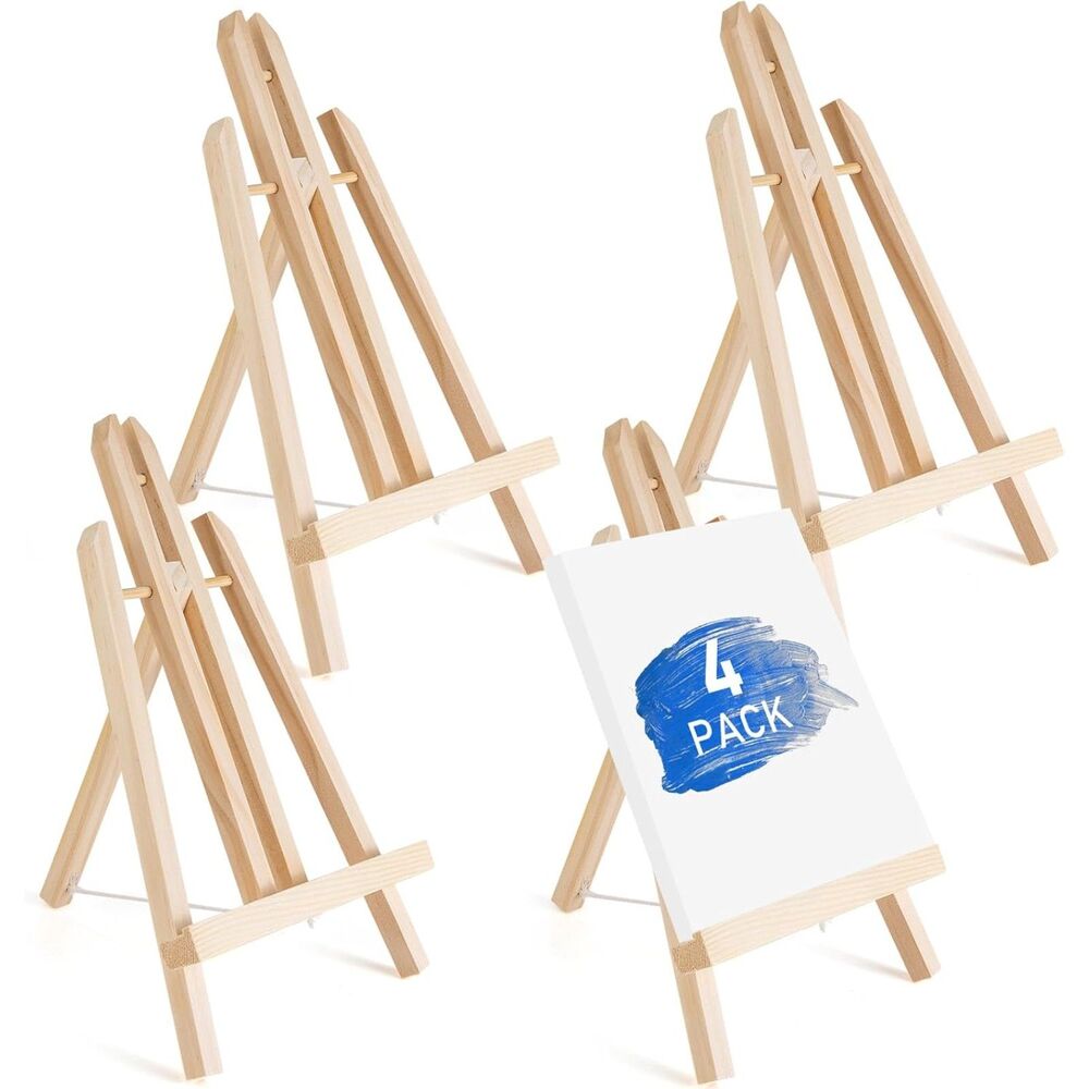 4Pack -12" Wood Easel Stands Display A-Frame Photo, Picture and Sign Holder